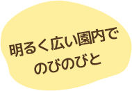 明るく広い園内でのびのびと